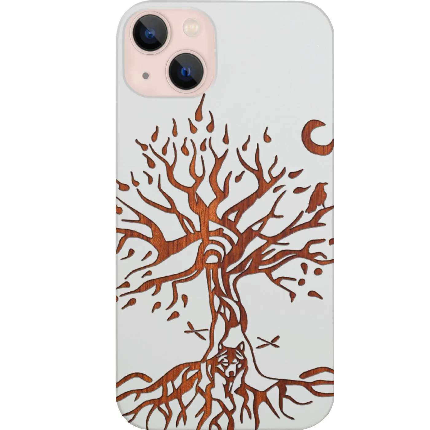 Tree with Wolf - Engraved Phone Case Gift Choice