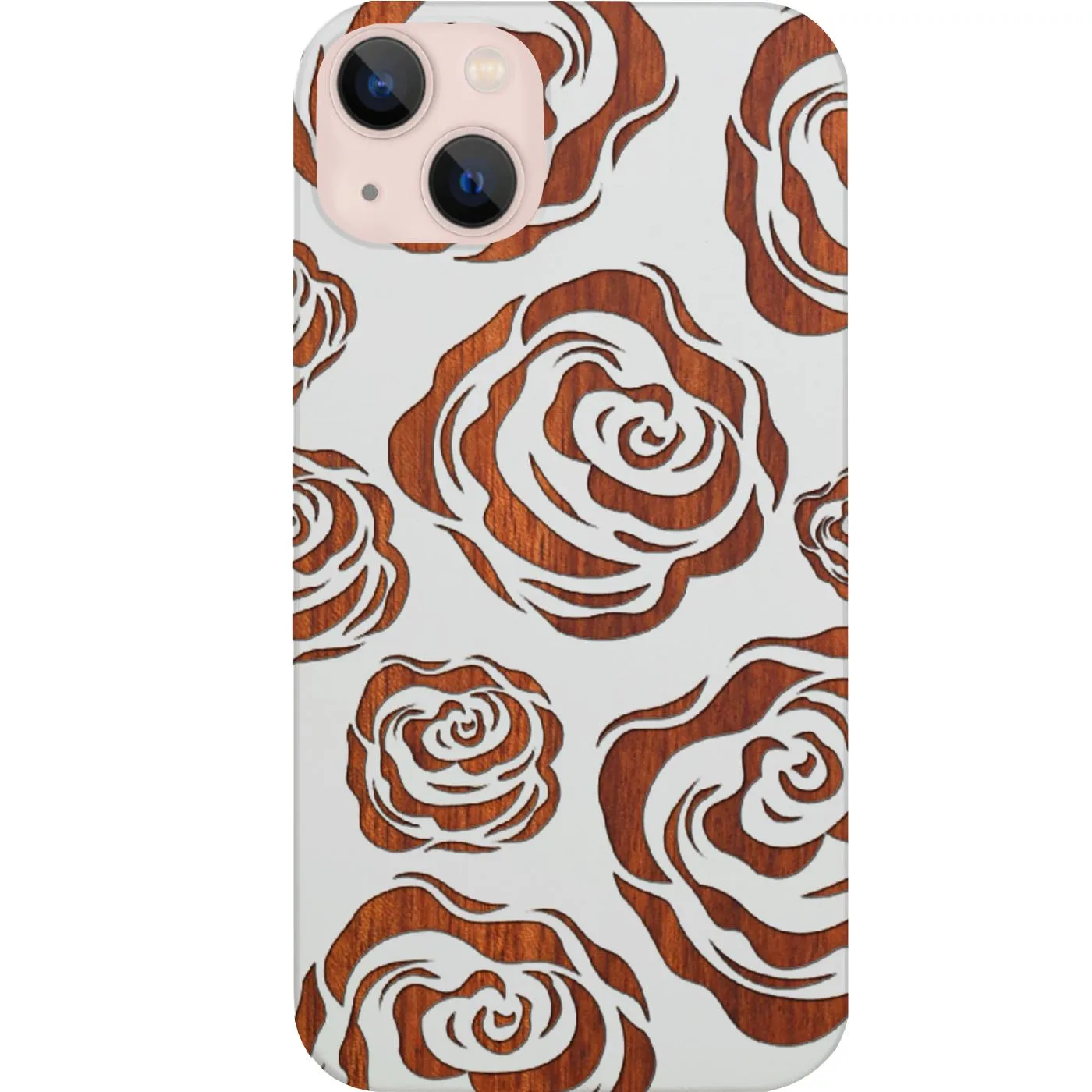 Sleek Profile Smooth Protection Rose Pattern - Engraved Phone Case