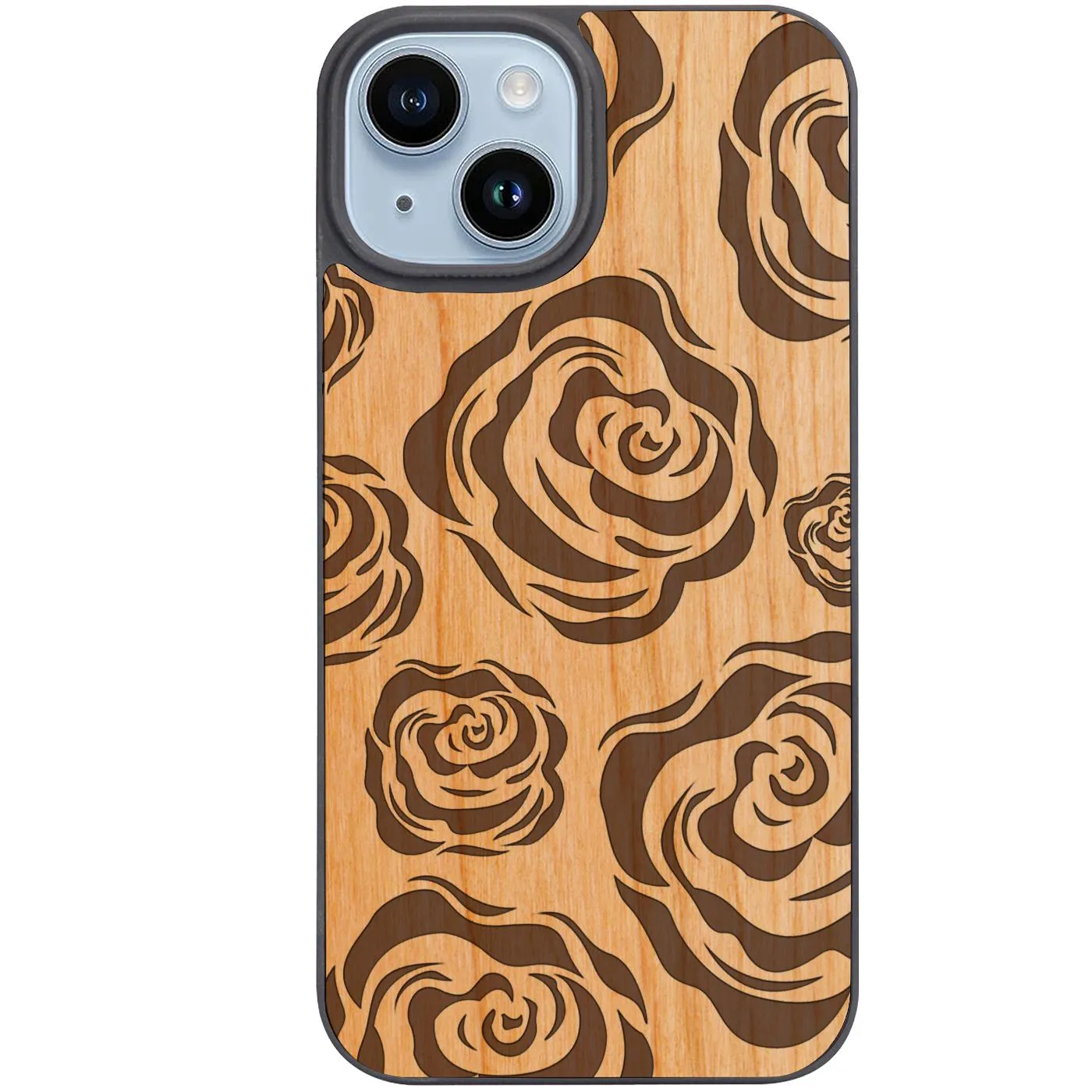 Rose Pattern - Engraved Phone Case Protective Quality Shock Layer