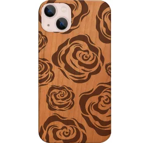 Luxury Texture Finish daily protection Rose Pattern - Engraved Phone Case