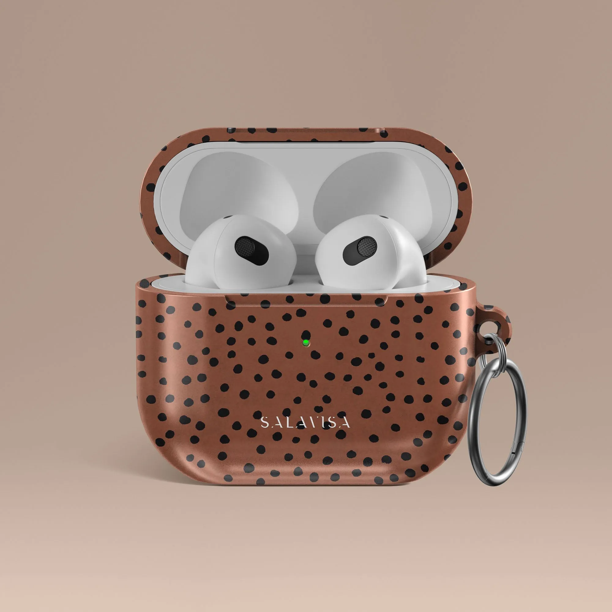 Orange Polka Dots AirPods Case Fashion Daily Case vivid ergonomic portable soft leather airpods case