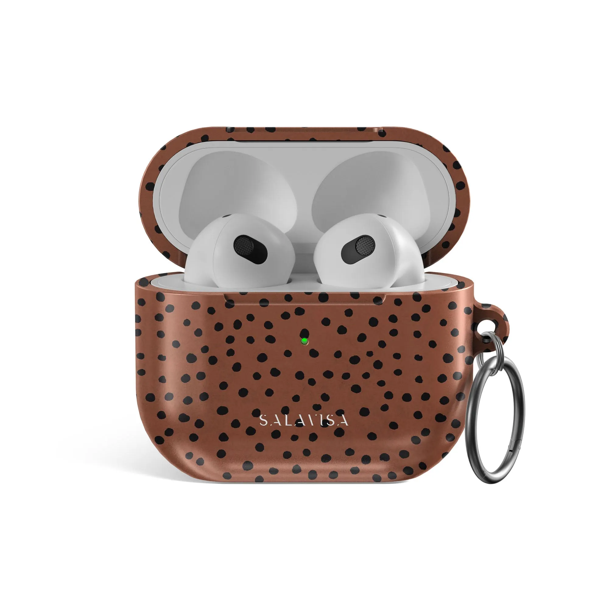 Orange Polka Dots AirPods Case Soft Rubber Texture