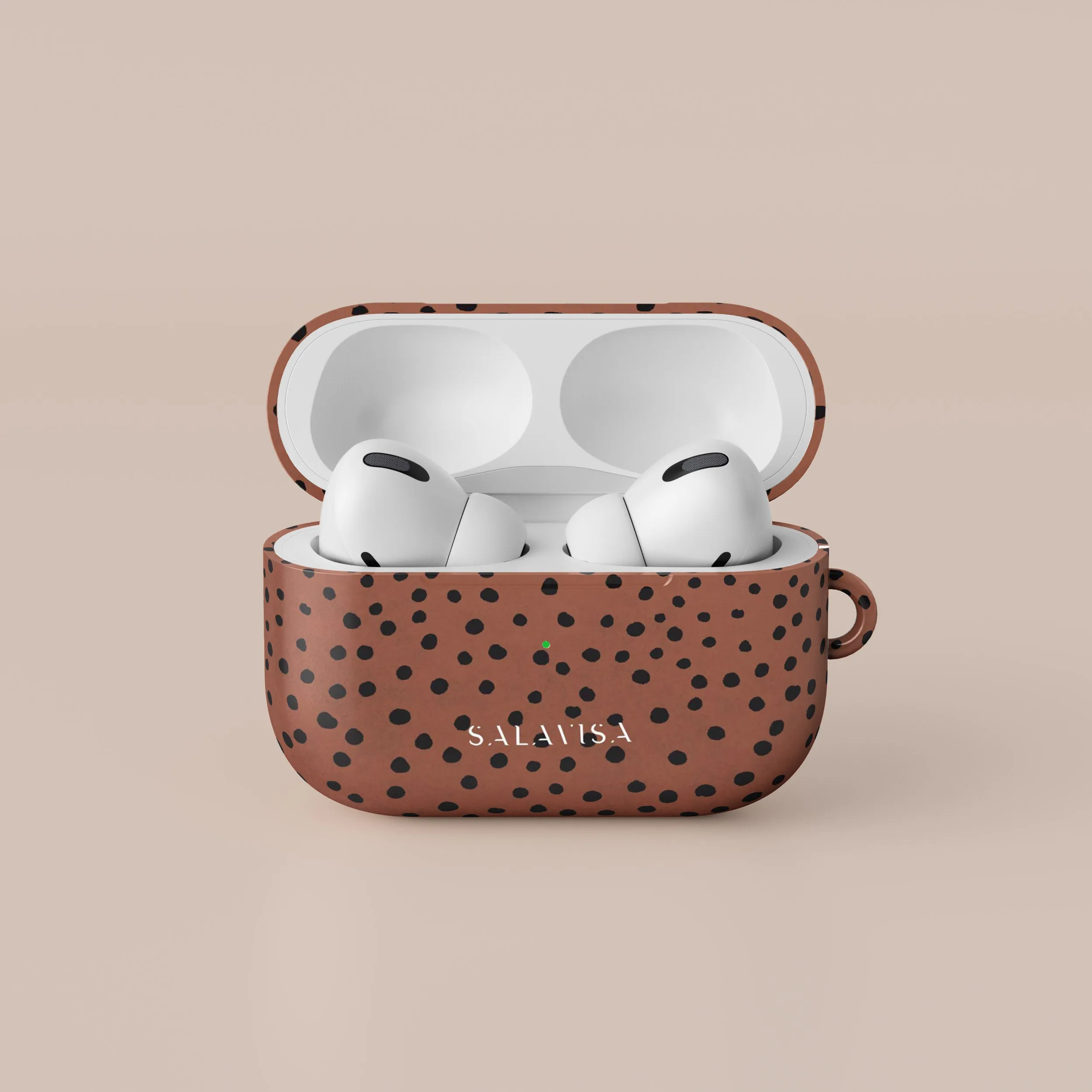 Orange Polka Dots AirPods Case soft silicone travel shell