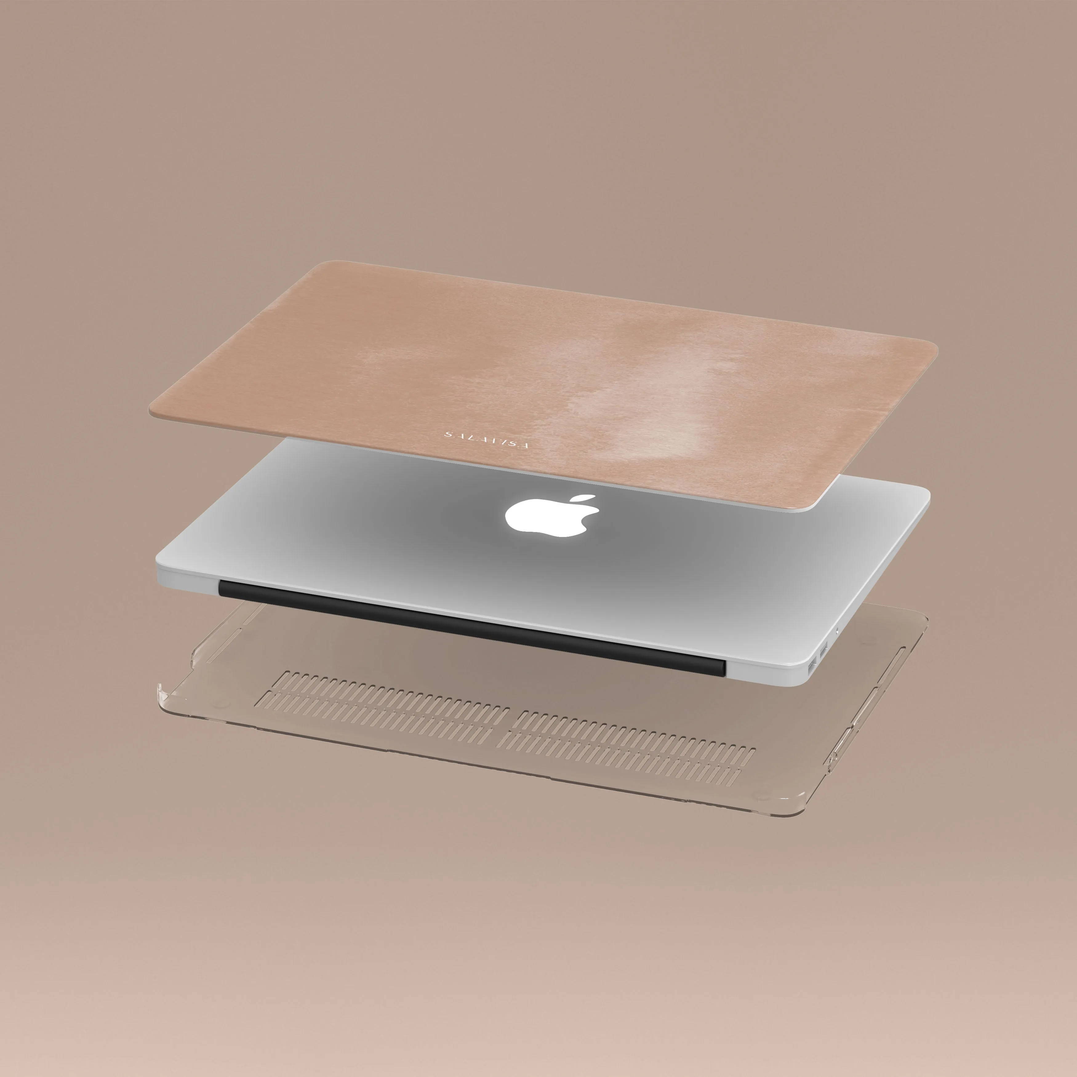 Old Rose Watercolor MacBook Case Durable Grip Edge Protection