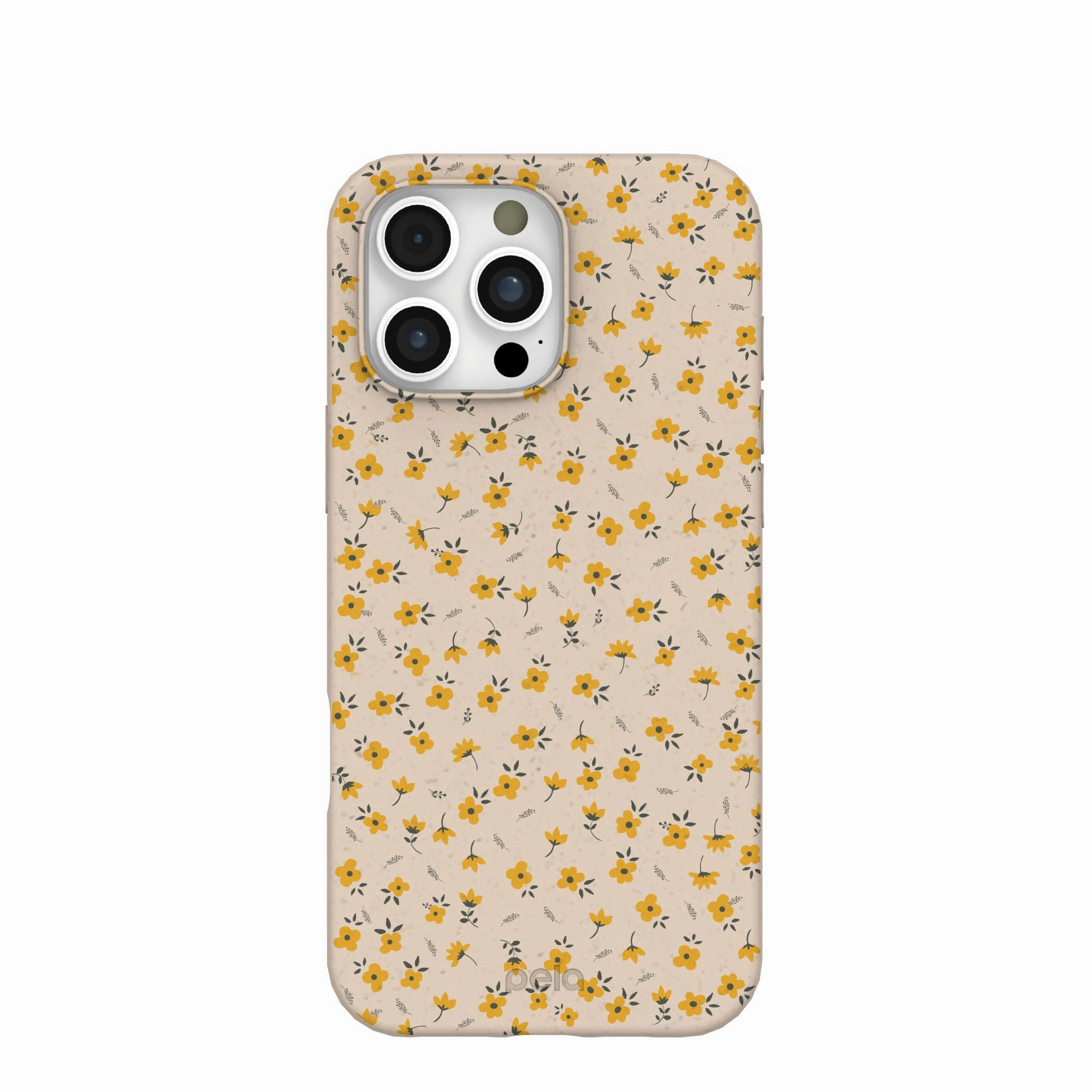Impact Resistant Seashell Little Yellow Flowers iPhone 16 Pro Max Case