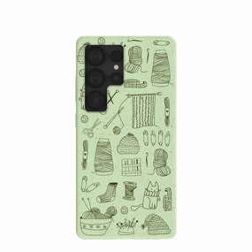 Sage Green Knit Nook Samsung Galaxy S25 Ultra Case Protective Fit Minimal Surface Layer