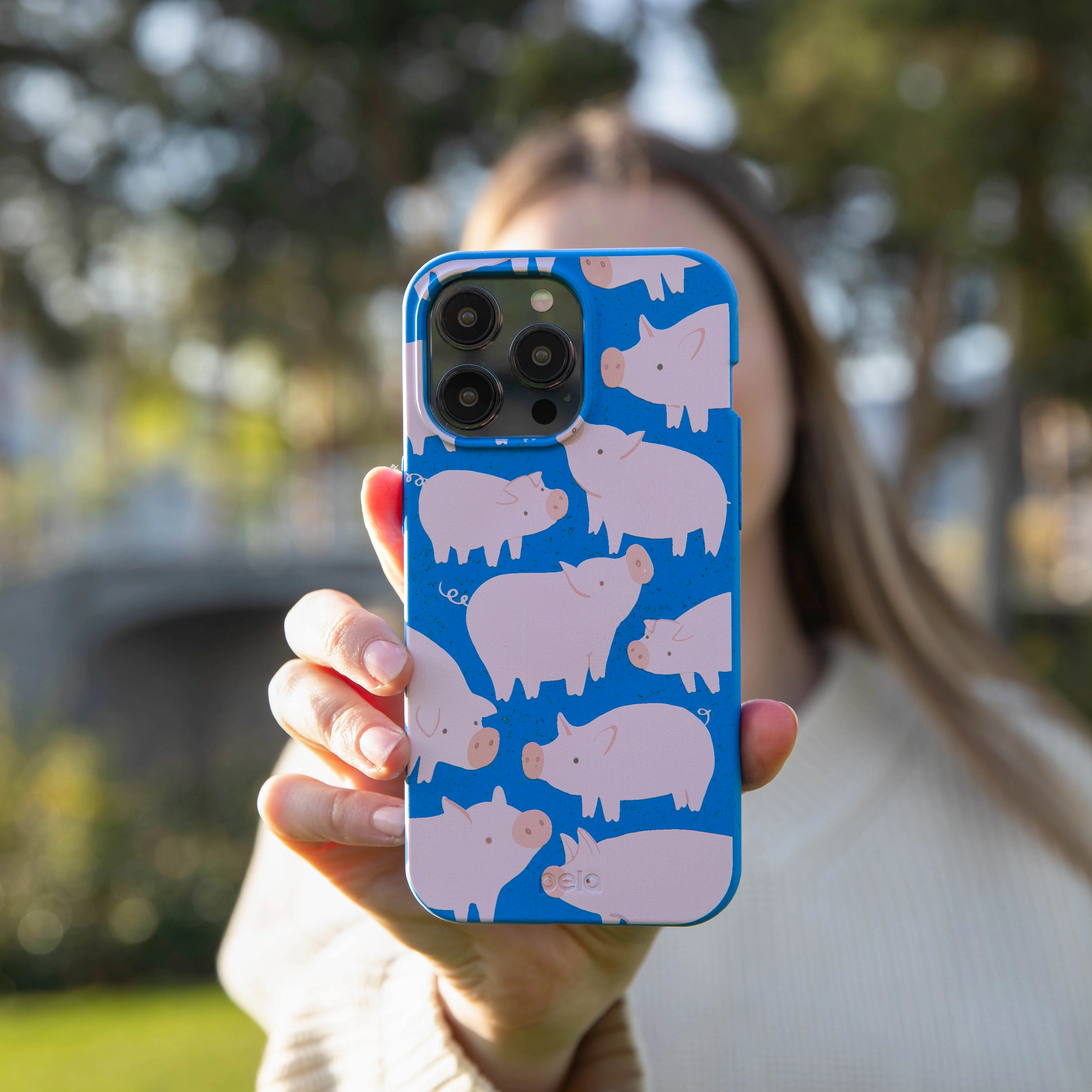 Electric Blue Piggies iPhone 17 Pro Max Case Vivid Coloration Matte Pattern
