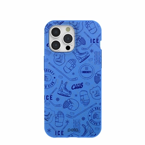 Sleek Surface Soft Finish Electric Blue Hockey Postage iPhone 15 Pro Max Case