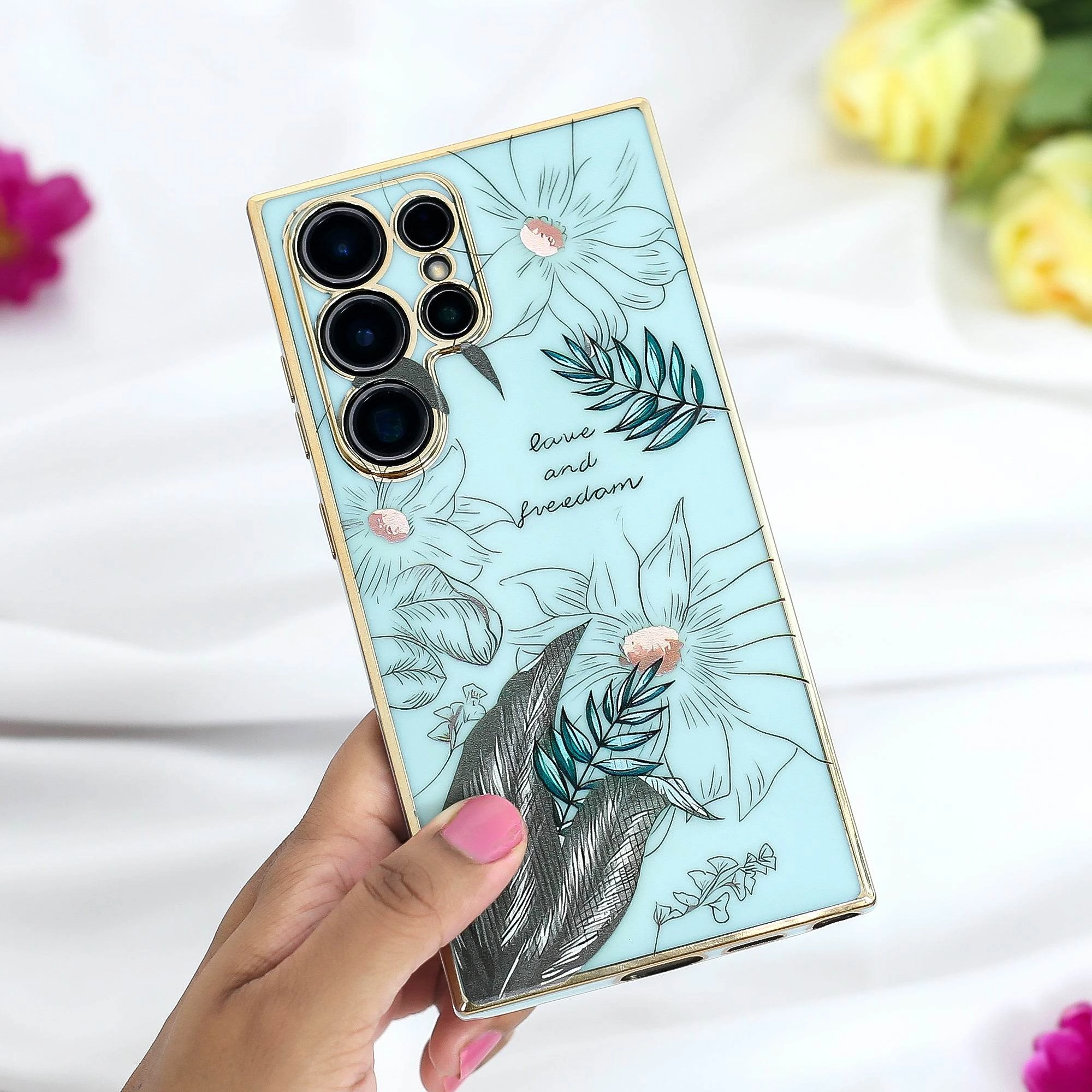 Chic Floral Fusion Bumper Case - Samsung Soft Silicone Matte Guard
