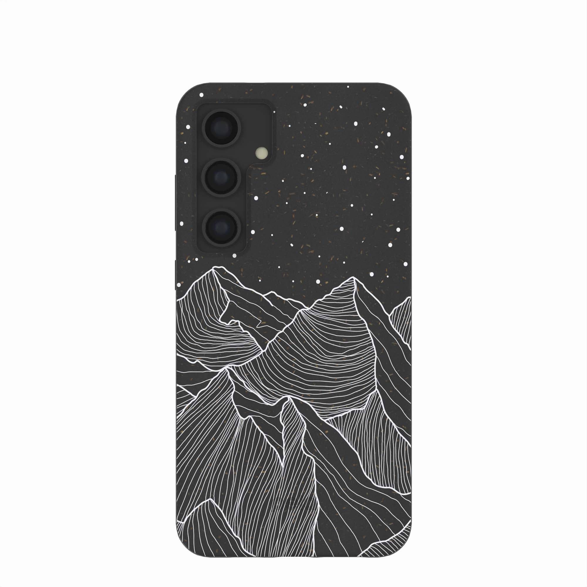 Hybrid Edge Modern Grip Texture Black Night Panorama Samsung Galaxy S24 (Plus) Case