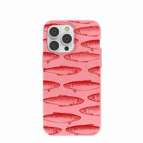 Bubblegum Pink Sardine Stream iPhone 14 Pro Max Case Portable Layer Rugged Detail Layer