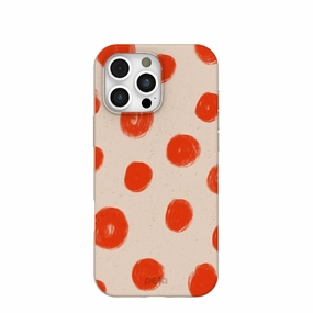 Seashell Cheery Dots iPhone 16 Pro Max Case Smooth Pattern Finish