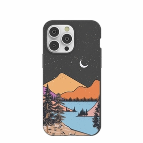 Black Night Trails iPhone 14 Pro Max Case Modern Finish