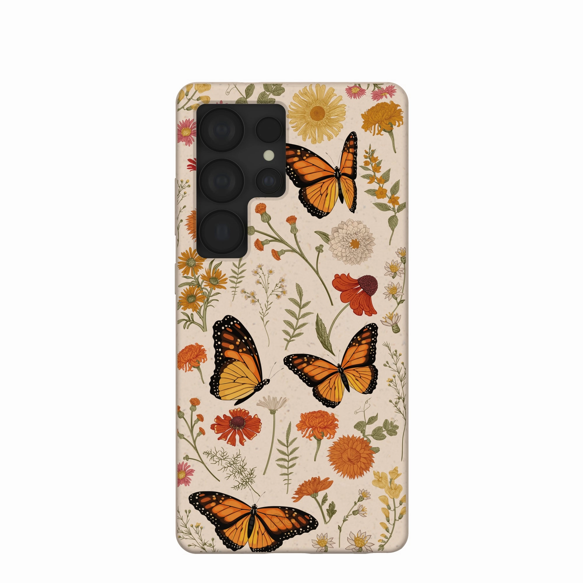 Seashell Monarch Butterfly Samsung Galaxy S25 Ultra Case Soft Pattern Layer