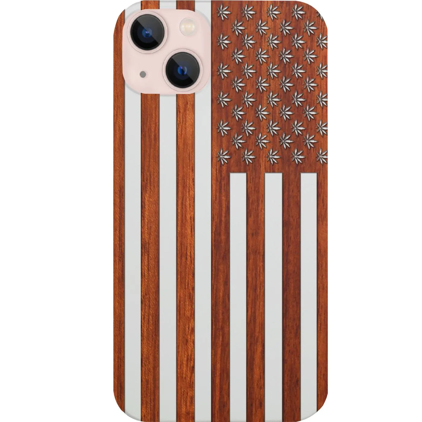 USA Flag Marijuana - Engraved Phone Case Refined Form