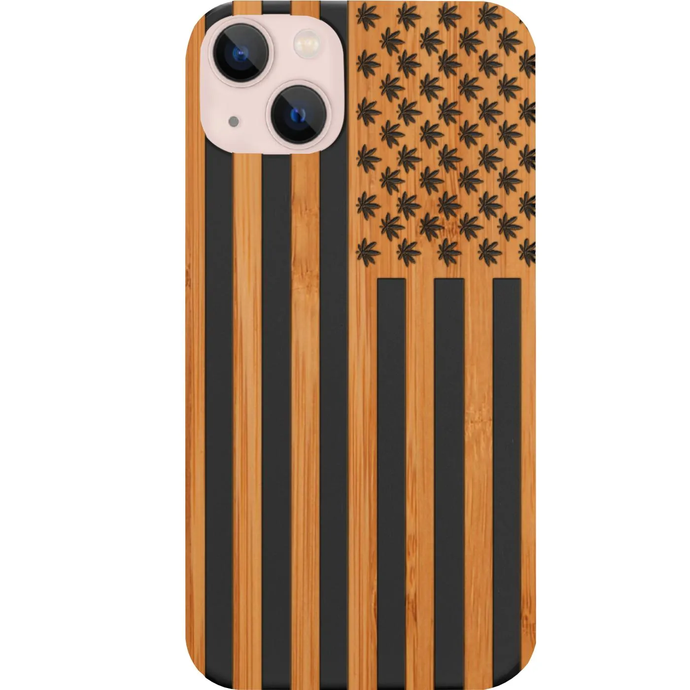 USA Flag Marijuana - Engraved Phone Case Minimal Style