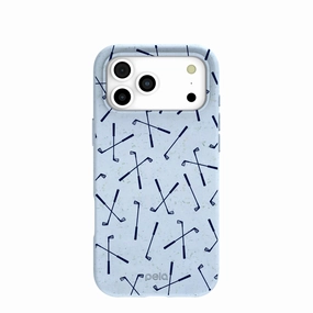 Minimal Texture Layer Powder Blue Golf Clubs iPhone 17 Pro Max Case