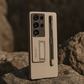 Vanguard Frosted Hard Shell S Pen Case   Kickstand - Samsung Comfort Use Ergonomic Shape