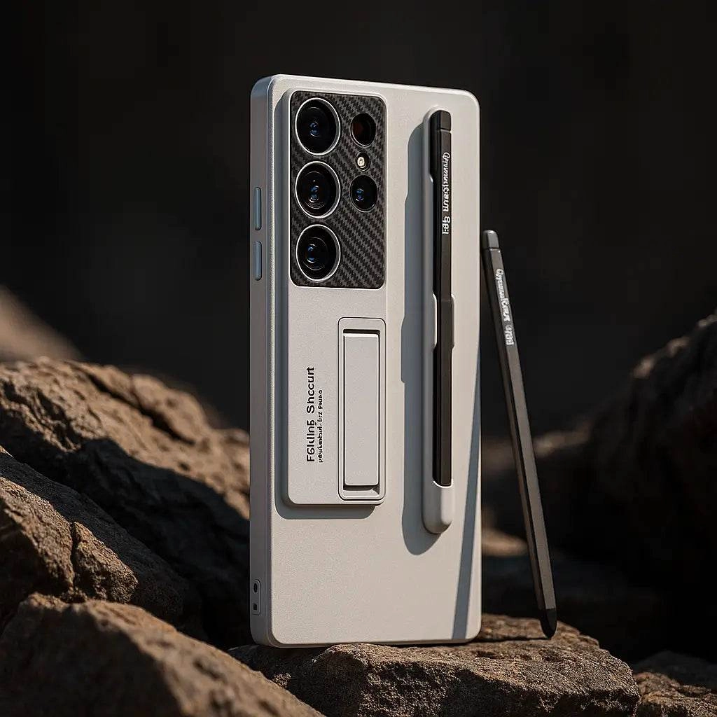 Vanguard Frosted Hard Shell S Pen Case   Kickstand - Samsung Trendy Texture Finish Minimal Grip