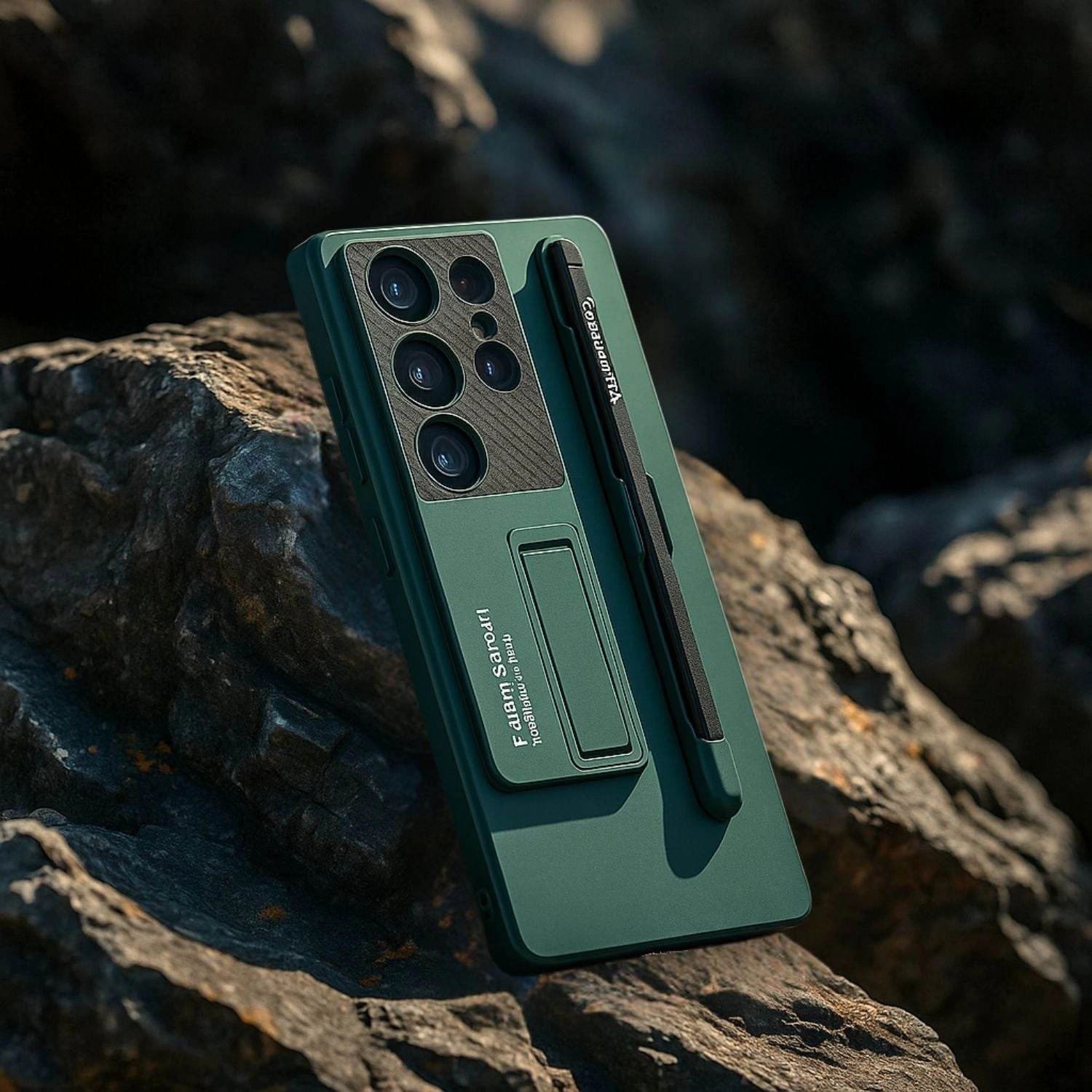 Rugged Protection Edge Reinforced Vanguard Frosted Hard Shell S Pen Case   Kickstand - Samsung