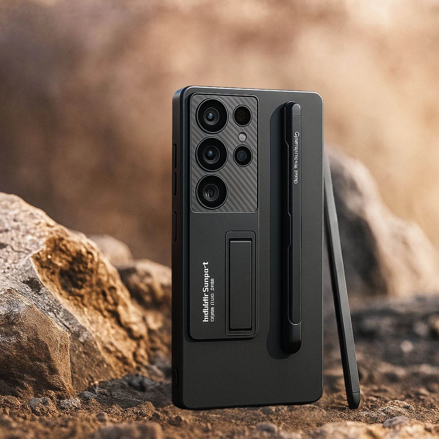 Matte Texture Layer Durable Accessory Vanguard Frosted Hard Shell S Pen Case   Kickstand - Samsung