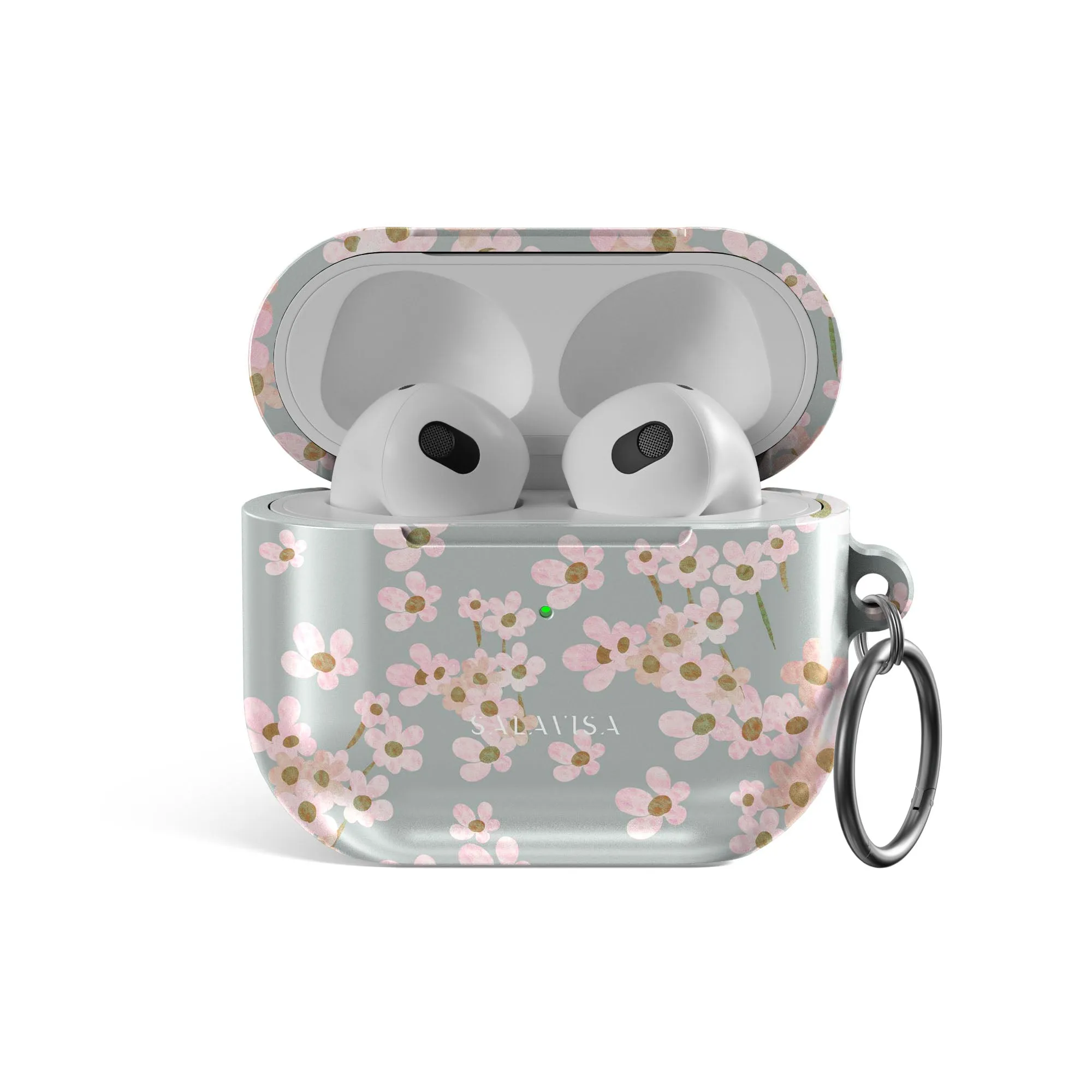 magnetic strap travel shell compact travel airpods holder Old Ditsy AirPods Case