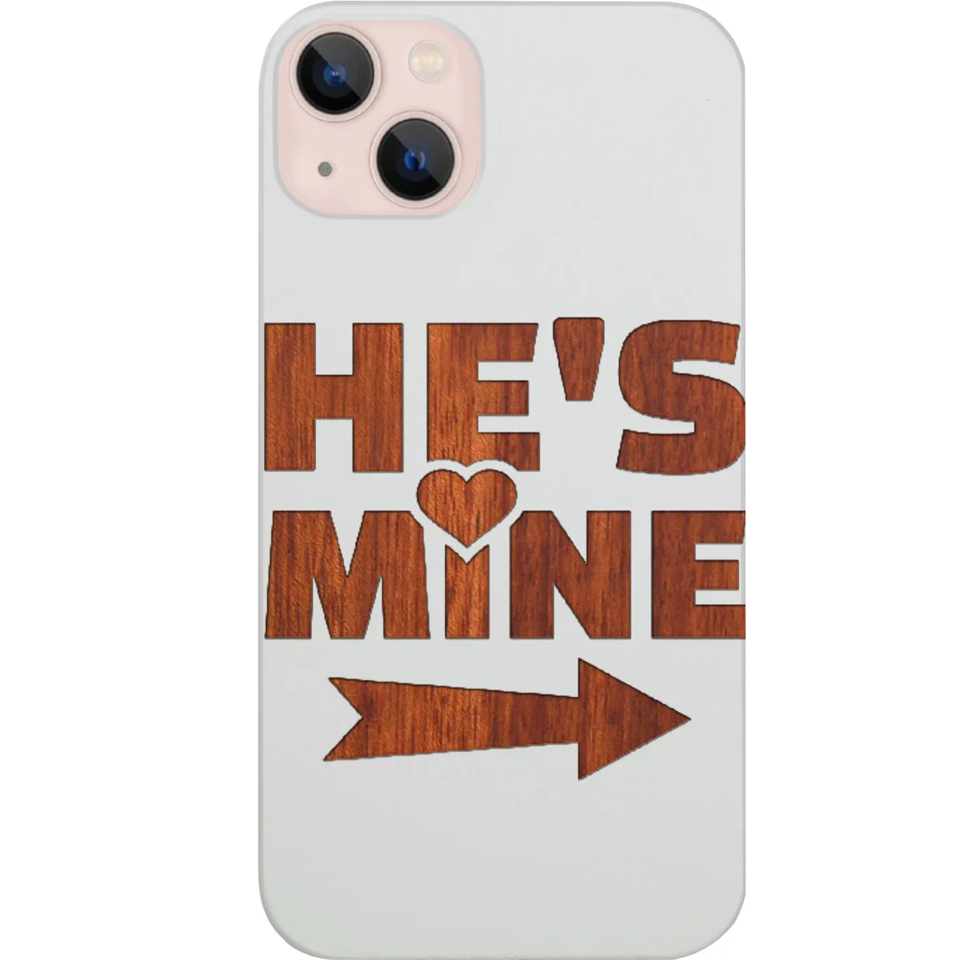 Durable Pattern Texture He's Mine - Engraved Phone Case