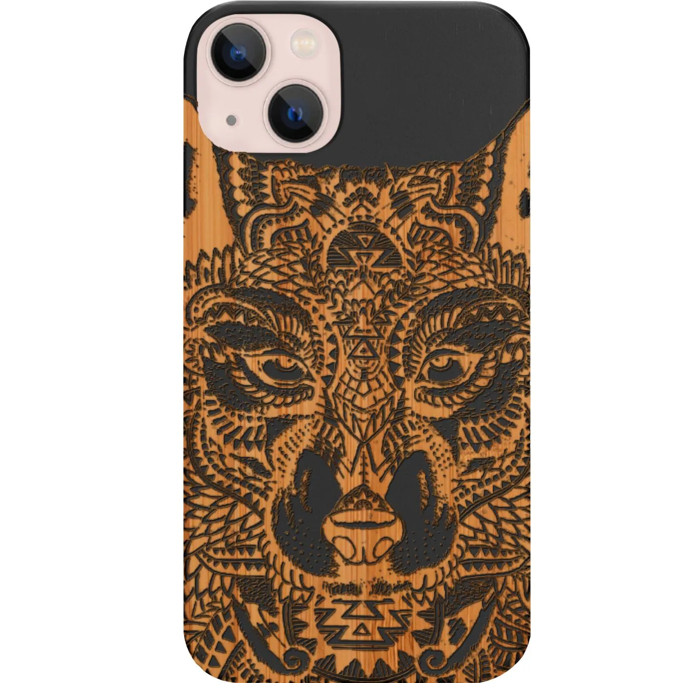 Matte Pattern Layer Port Protection Wolf 1 - Engraved Phone Case