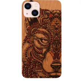 Wolf Face Half - UV Color Printed Phone Case Rugged Outline TPU Material