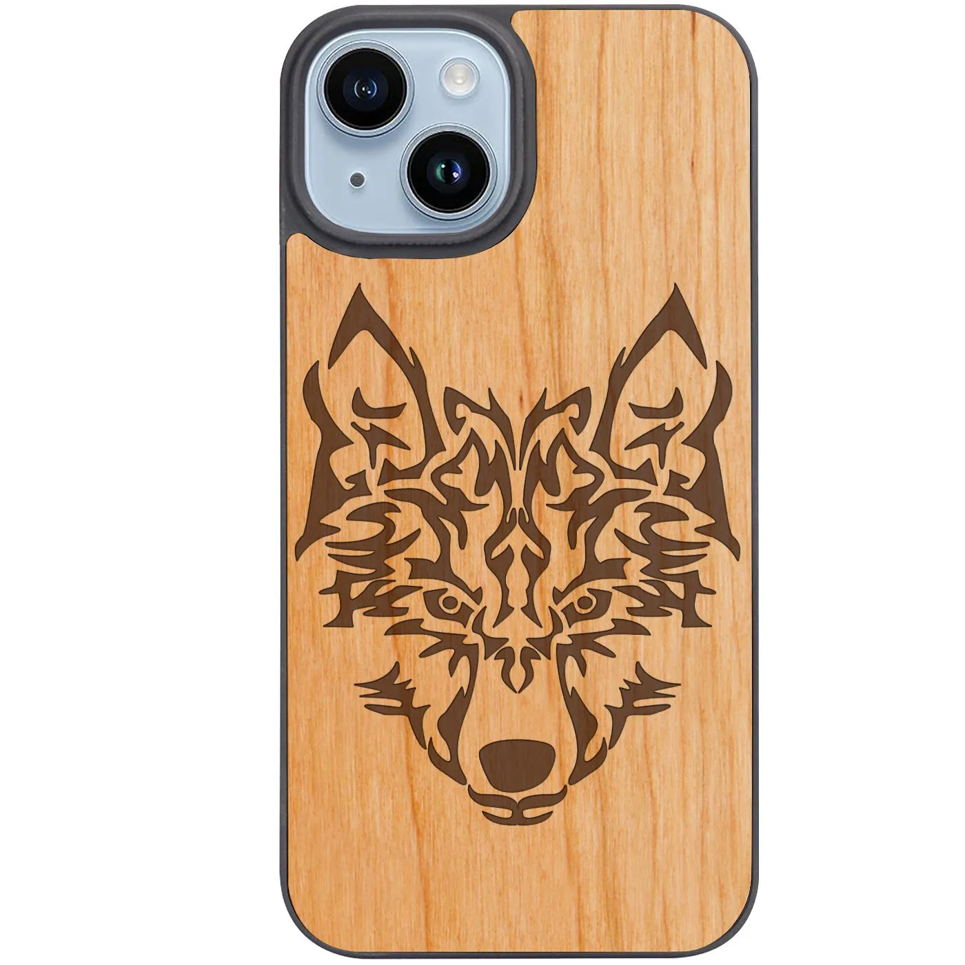 Modern Design Texture High gloss Wolf Head - Engraved Phone Case