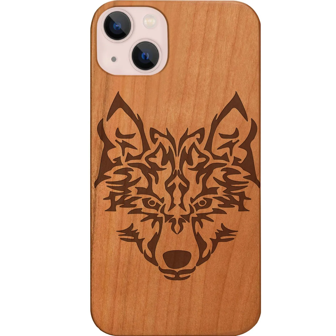 Protective Corners Glossy surface Wolf Head - Engraved Phone Case