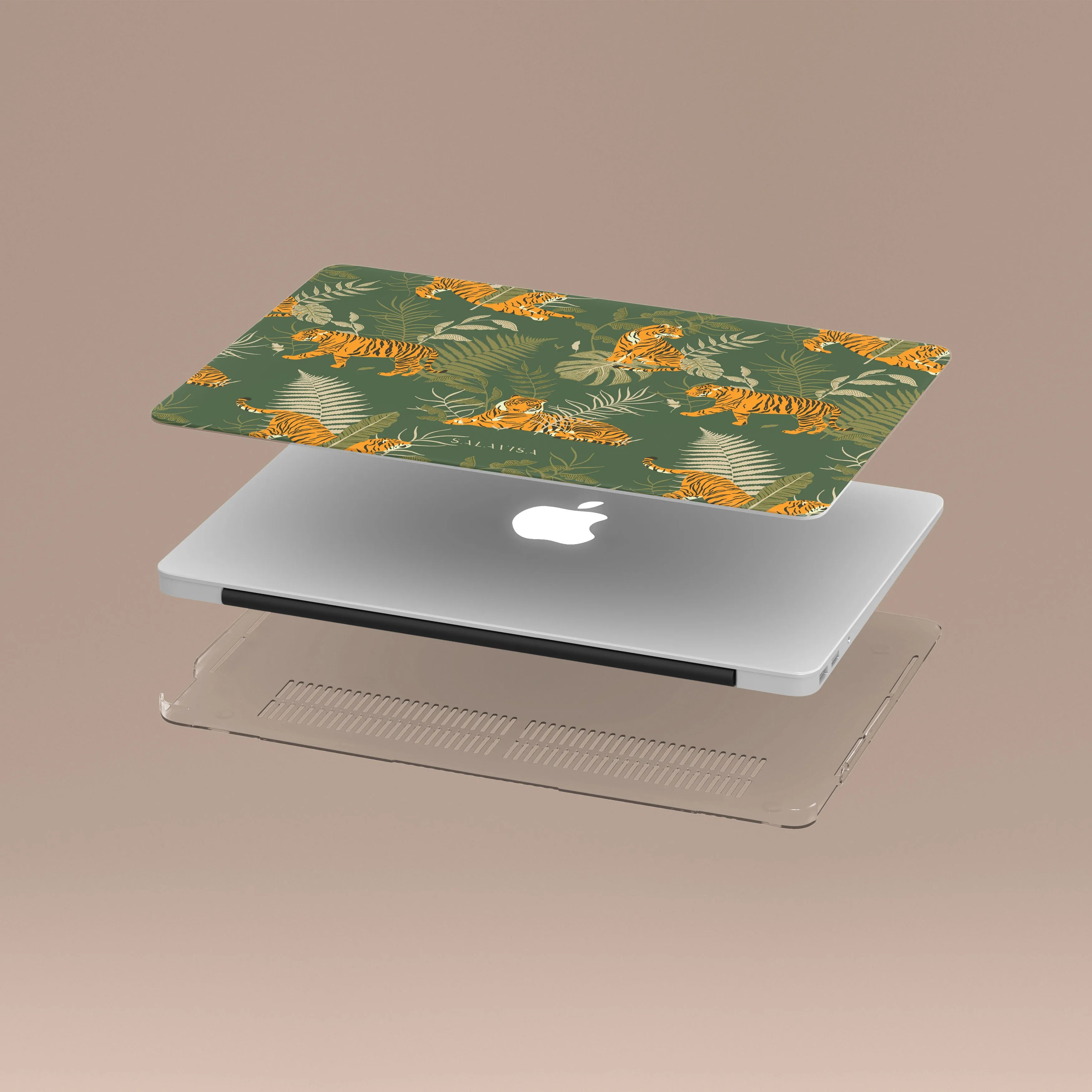 Yellow Tiger MacBook Case Comfort Grip Rugged Pattern Design