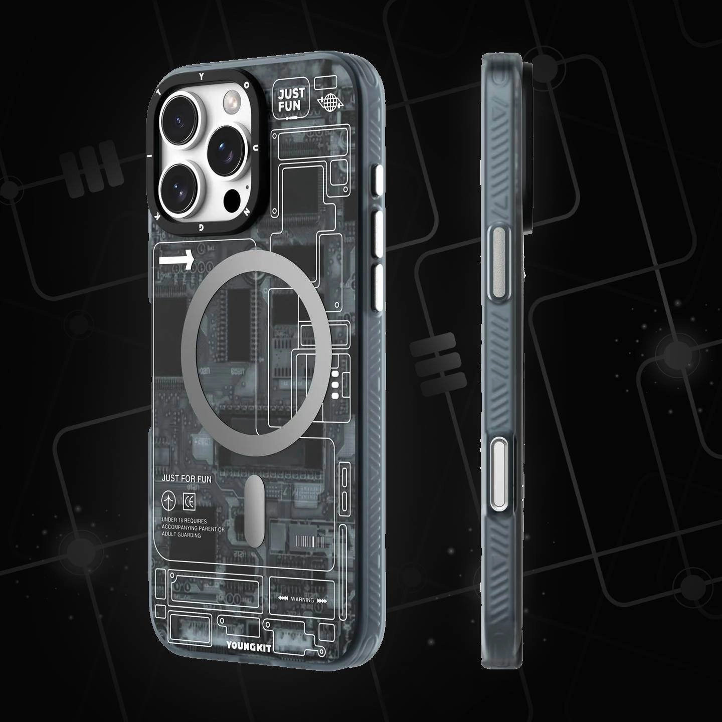 YOUNGKIT Futuristic Circuit Shield MagSafe Case - iPhone Premium Craft