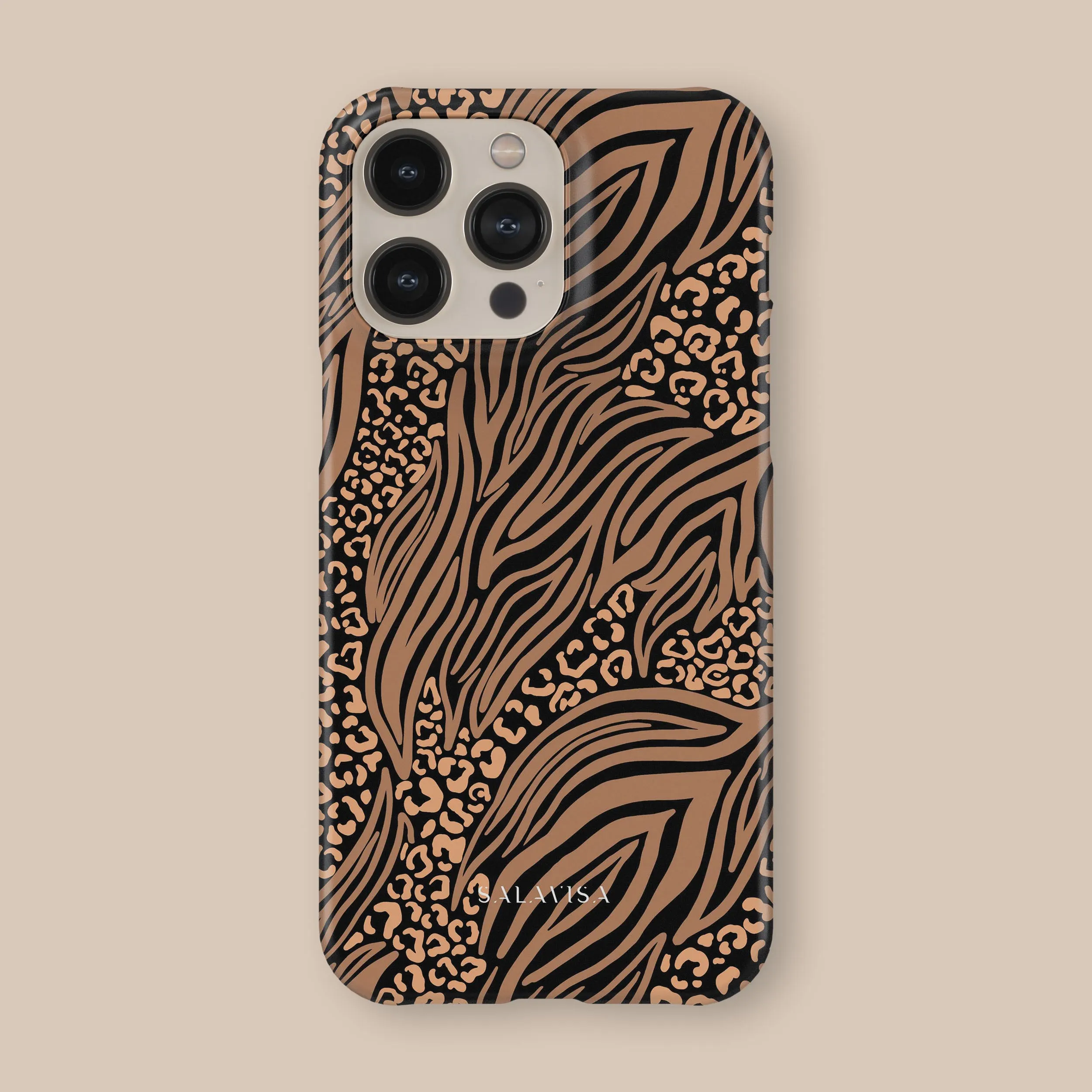 Glossy Pattern Shock Layer Zebra Leopard Phone Case